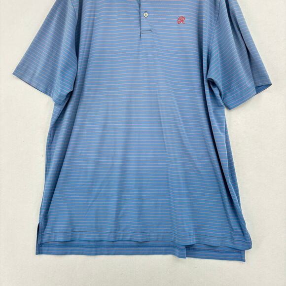 Peter Millar Summer Comfort Polo Golf Shirt Mens Size XL Blue Ombre Stripe - Picture 4 of 10
